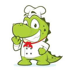 Naklejka premium Crocodile or alligator chef