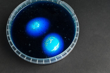 Coloring eggs for Easter holiday
