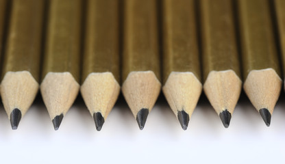 Several pencils, close up, shallow DOF