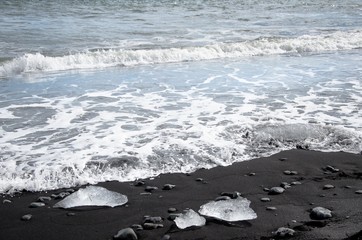 Schwarzer Sandstrand beim Jökulsarlon
Island-Südküste 
