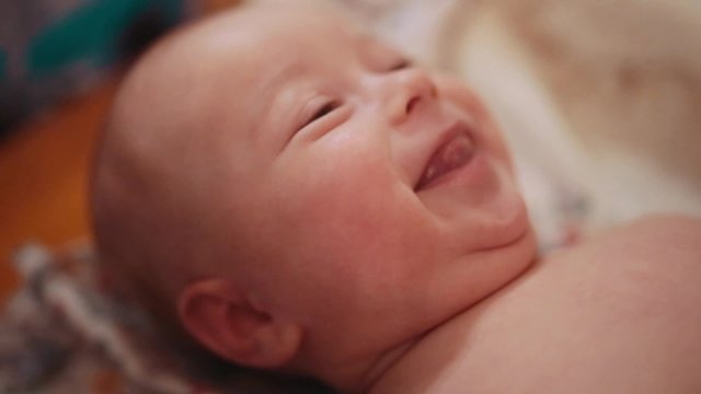 smiling baby in church