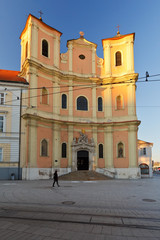Obraz premium Church in a street of the old town of Bratislava in Slovakia.