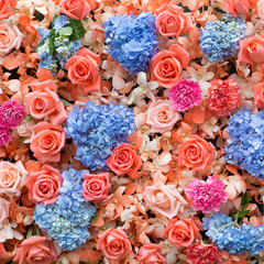 Beautiful flowers background for wedding scene