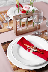 Beautiful table setting, close up