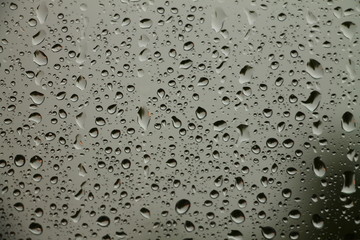 Rain drops on window , rainy day