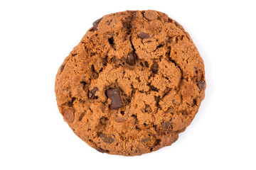 Chocolate chip cookies isolated on white