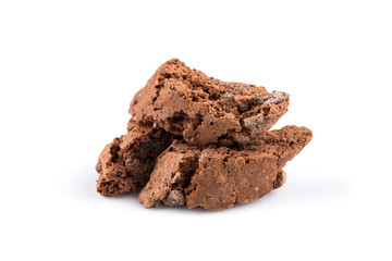 Chocolate chip cookies isolated on white