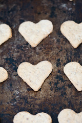 Cookies in the shape of a heart for Valentine's Day