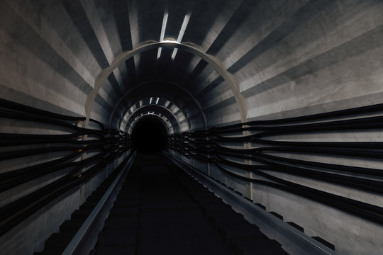 Modern train tunnel