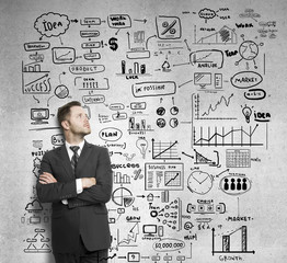 businessman and drawing business concept