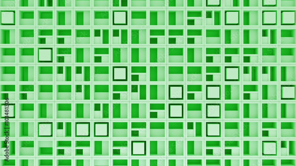 Poster abstract pattern based background made of randomly rotated cubes with inner structure