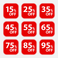 15 to 85% off labels set