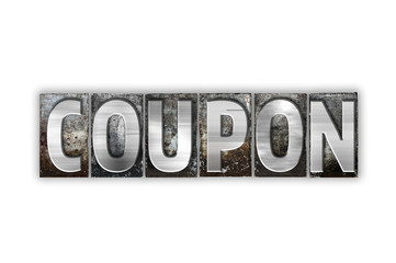 Coupon Concept Isolated Metal Letterpress Type