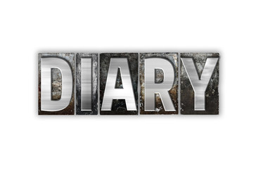 Diary Concept Isolated Metal Letterpress Type