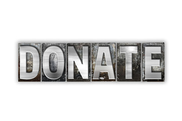 Donate Concept Isolated Metal Letterpress Type
