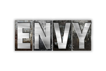 Envy Concept Isolated Metal Letterpress Type