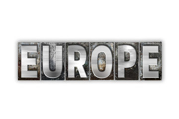 Europe Concept Isolated Metal Letterpress Type