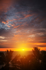 Background of tropical sunset