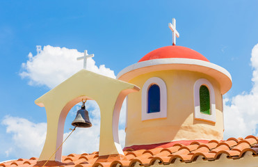 Roof of christianity church in Greece, Europe