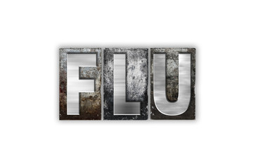 Flu Concept Isolated Metal Letterpress Type
