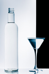 Transparent bottle and Glass