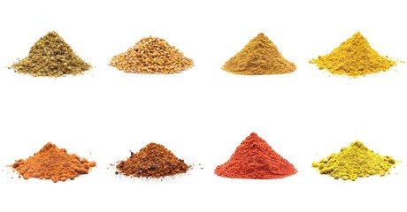 Colorful spices variety collection