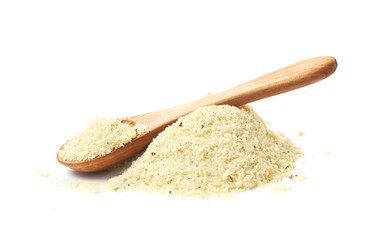 Pile of potato powder isolated