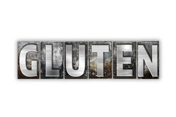 Gluten Concept Isolated Metal Letterpress Type