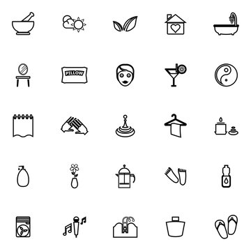 Massage line icons on white background
