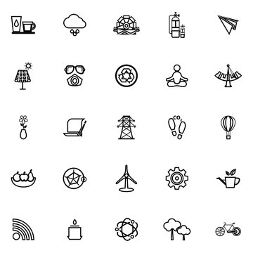Clean concept line icons on white background