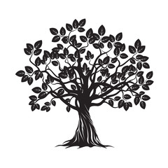 Old Black Tree. Vector Illustration.