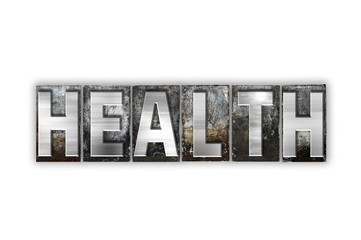 Health Concept Isolated Metal Letterpress Type