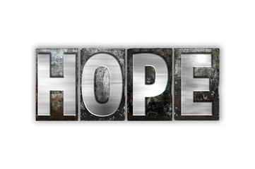 Hope Concept Isolated Metal Letterpress Type