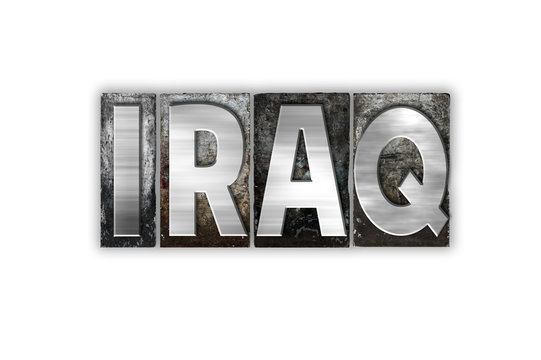 Iraq Concept Isolated Metal Letterpress Type