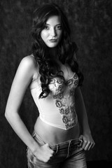 Naklejka premium Sexy in corset
