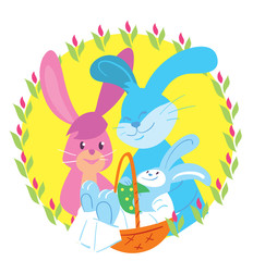 Happy Easter. Easter bunny. Vector illustration.