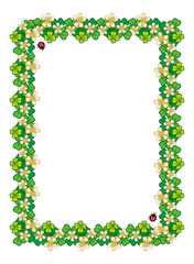 Horizontal frame with blooming clover