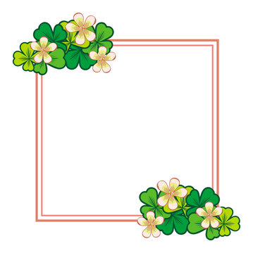 Horizontal frame with blooming clover