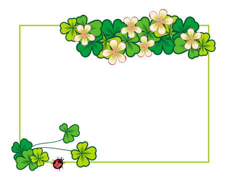 Horizontal frame with blooming clover