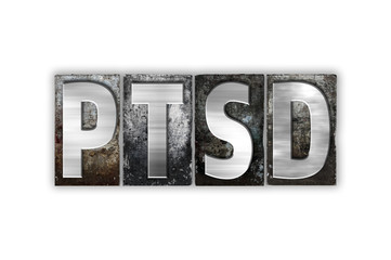 PTSD Concept Isolated Metal Letterpress Type