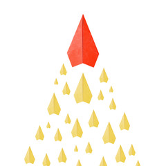 leadership concept with paper plane
