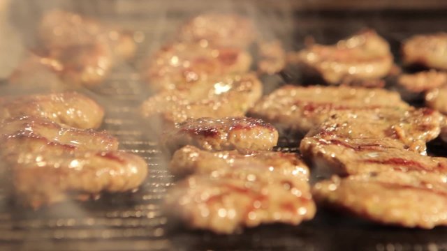 Barbecue grliling shish kebab