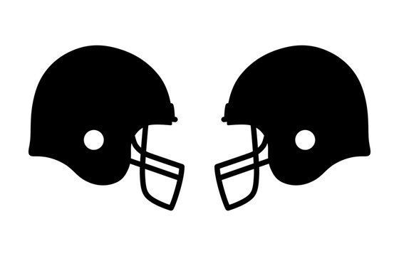 American gridiron football match with helmets flat icon for apps and sports websites