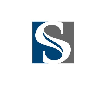 S letter square initial logo