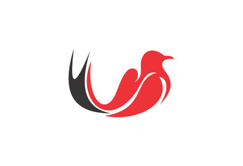 swallow bird illustration design logo