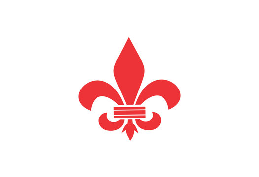elegant red lily silhouette logo
