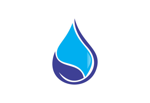 blue water drop symbol design logo 