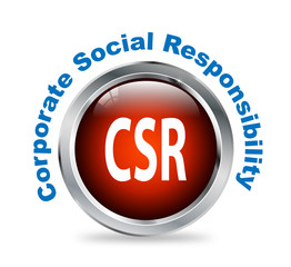 Round button of corporate social responsibility - csr