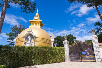 Buddhist stupa in the monastery Thienvien around Dalat