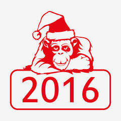 Christmas card with a monkey